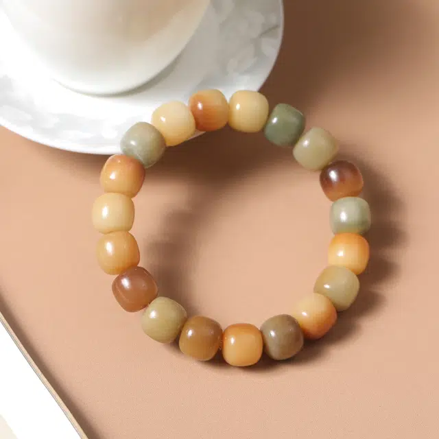 嫒柯 新中式国潮绕指柔 轻奢百搭小众高级感文玩 招财纳福 八方来财 诸事顺遂 平安喜乐 白玉菩提 手串 男女同款情侣款