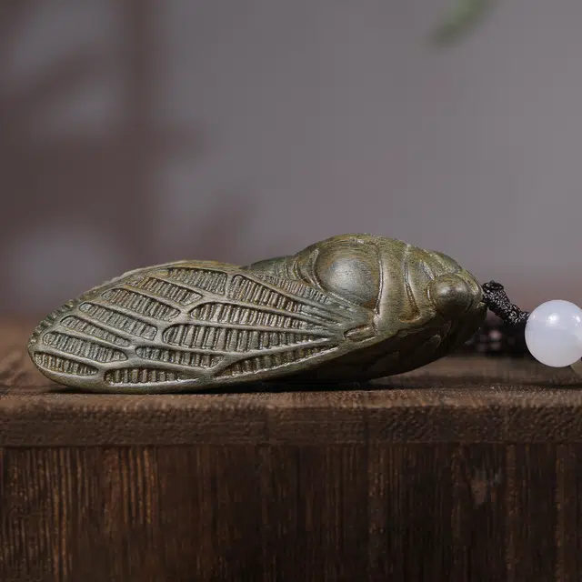 嫒柯 国潮新中式百搭轻奢高级吉祥创意诸事顺遂吉祥如意心想事成随身把玩#好运 绿檀 把件 男女同款情侣款