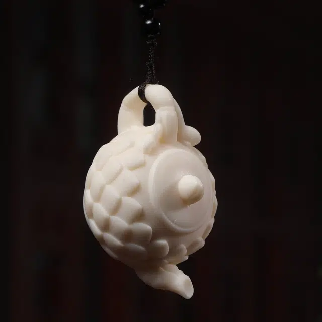 嫒柯 国潮新中式百搭轻奢高级居家茶宠随身把玩文玩万事随心事事如意盘玩转运#好运 象牙果 把件 男女同款情侣款