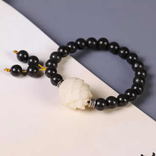 嫒柯 国潮新中式轻奢高级感文玩招财进宝盘玩佛珠平安喜乐念珠复古风文艺风财源广进 诸事顺新 合香珠 手串 男女同款情侣款