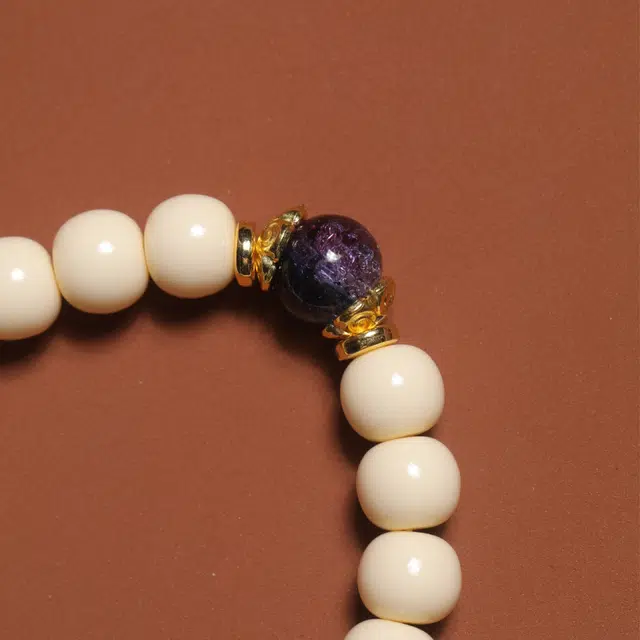 嫒柯 国潮新中式百搭轻奢高级文玩紫气东来万事如意心想事成念珠复古风文艺风#好运 象牙果 手串 男女同款情侣款