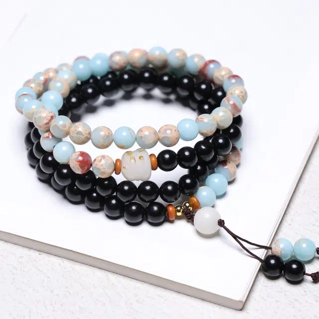 嫒柯 新中式小众高级感文玩佛珠 百搭小清新 招财转运  心想事成 美梦成真#好运 檀木 手串 男女同款情侣款