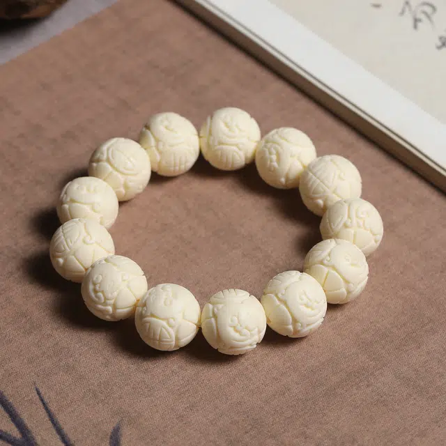 嫒柯 新中式国潮文艺复古小众轻奢高级感百搭盘玩文玩万事如意平安纳福诸事顺遂万事如意财好运 象牙果 手串 男女同款情侣款