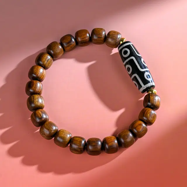 嫒柯 新中式国潮国风小众设计百搭复古文艺风文玩诸事顺遂平安喜乐万事如意盘玩#好运 花梨木 手串 男女同款情侣款