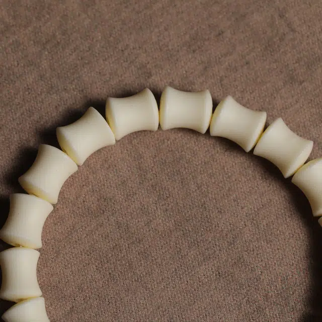 嫒柯 新中式国潮文艺复古小众轻奢高级感百搭素圈竹节盘玩文玩万事如意平安纳福诸事顺遂喜乐幸运好运 象牙果 手串 男女同款情侣款