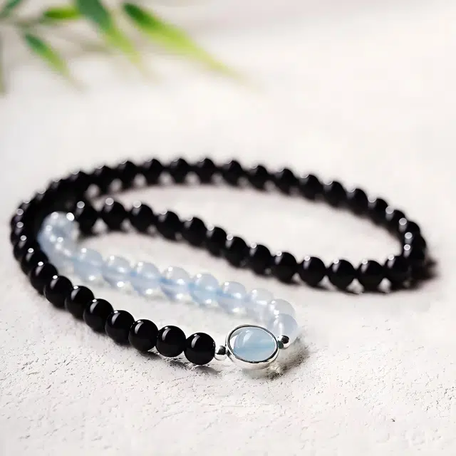 嫒柯 国潮新中式轻奢高级百搭设计文玩盘玩佛珠念珠复古风文艺风#好运 黑檀 手串 男女同款情侣款