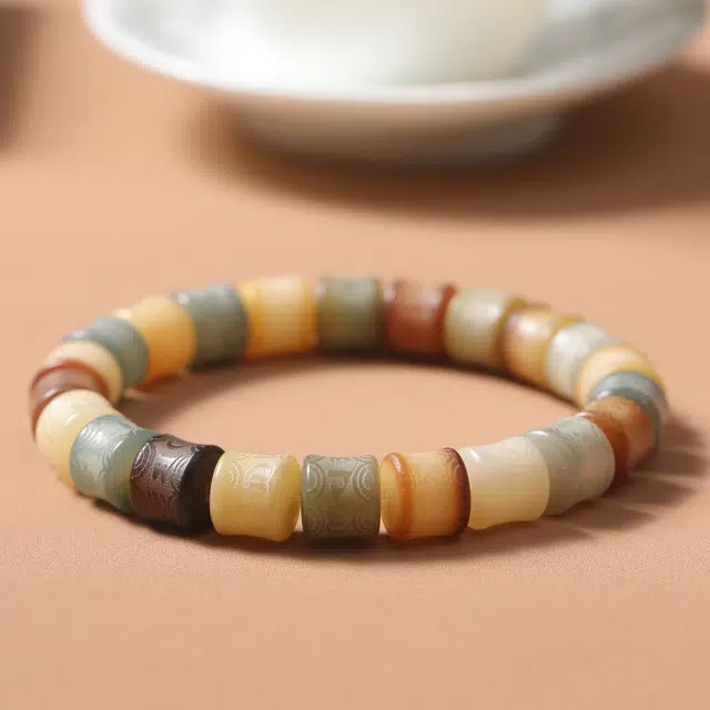 嫒柯 新中式国潮开运绕指柔渐变轻奢百搭小众高级感文玩盘玩招财纳福转运来财诸事顺遂平安喜乐好运 白玉菩提 手串 男女同款情侣款