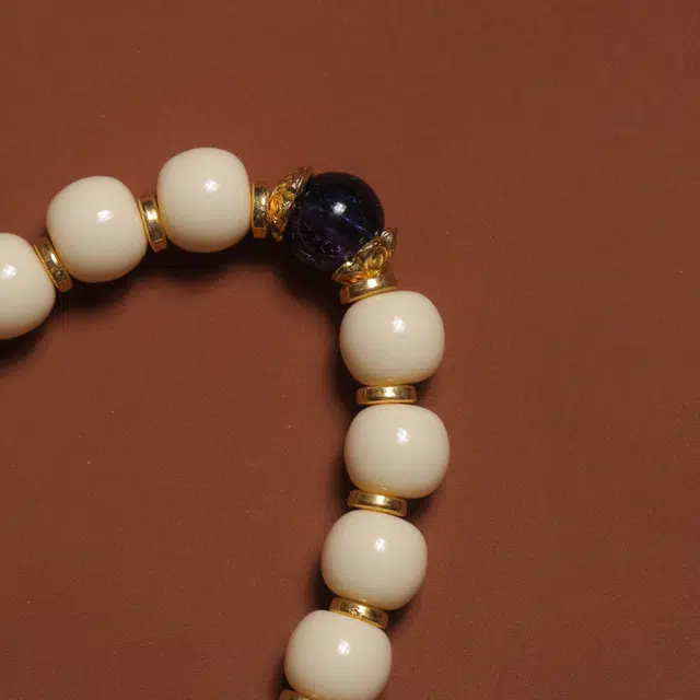 嫒柯 国潮新中式百搭轻奢高级文玩盘玩八方来财招财纳福事事如意复古风文艺风#好运 象牙果 手串 男女同款情侣款