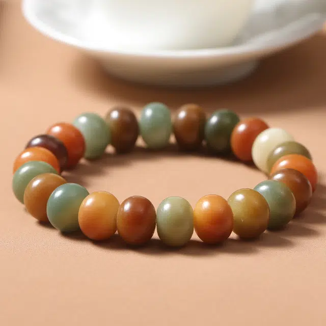 嫒柯 新中式国潮轻奢高级感文玩盘玩佛珠念珠招财纳福诸事顺遂节节高升八方来财平安喜乐#好运 白玉菩提 手串 男女同款情侣款