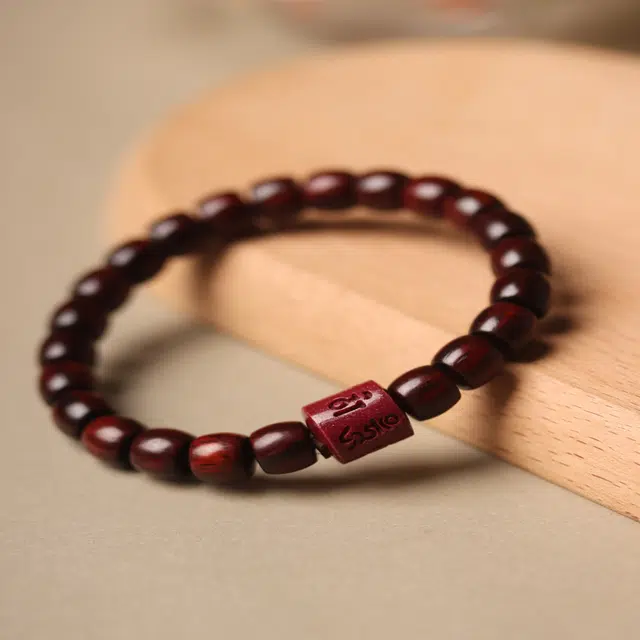 嫒柯 国潮新中式轻奢高级感文玩盘玩财运亨通吉祥如意佛珠念珠复古风文艺风大吉大利#好运 紫檀属 手串 男女同款情侣款