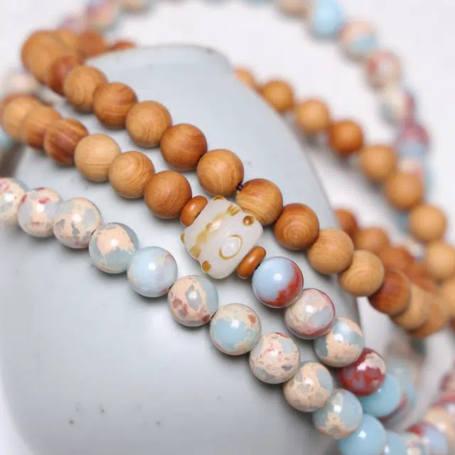 嫒柯 新中式小众高级感文玩佛珠 百搭小清新 轻奢招财转运  同心同德 红红火火#好运 崖柏 手串 男女同款情侣款