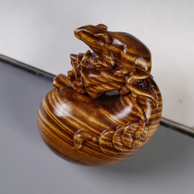 嫒柯 国潮新中式百搭轻奢高级随身携带文玩招财纳福万事如意如意吉祥吉祥平安#好运 楠木 把件 男女同款情侣款