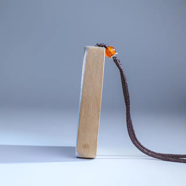 嫒柯 国潮新中式百搭轻奢简约高级设计感素雅美观复古风文艺风事业有成步步高升转运节节高#好运 楠木 木作项链 男女同款情侣款