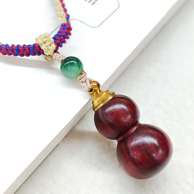 嫒柯 国潮新中式轻奢高级百搭事业爆棚招财文玩盘玩招财纳福佛珠念珠复古风文艺风#好运 血檀 项链 男女同款情侣款