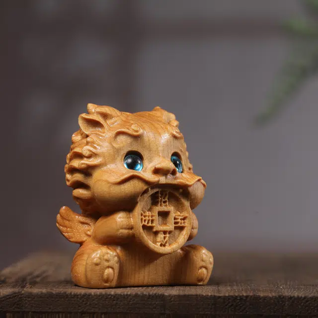 嫒柯 国潮新中式百搭轻奢高级居家茶宠招财工作顺利心想事成随身#好运 崖柏 把件 男女同款情侣款