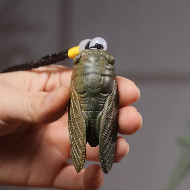 嫒柯 国潮新中式百搭轻奢高级吉祥创意诸事顺遂吉祥如意心想事成随身把玩#好运 绿檀 把件 男女同款情侣款