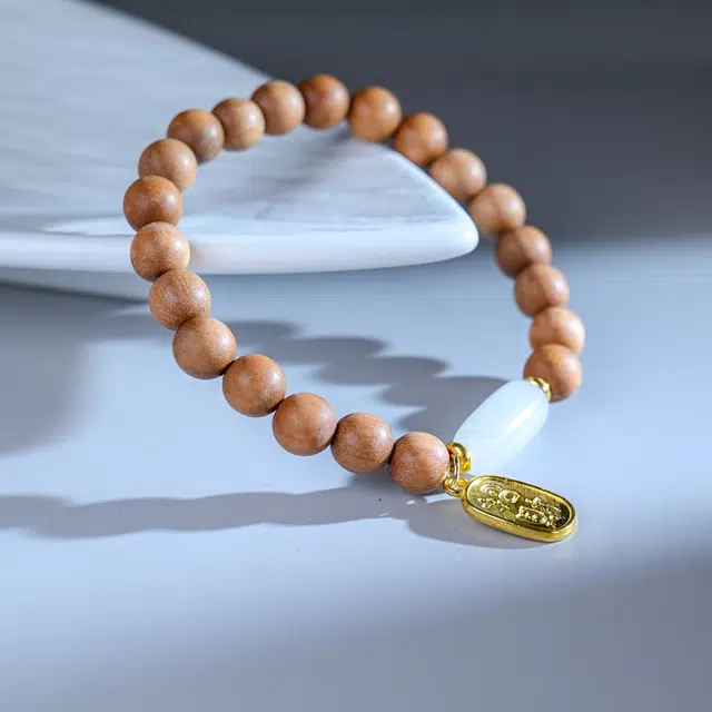 嫒柯 国潮新中式高级文玩佛珠百搭小清新轻奢招财转运珠鹏程万里一路长虹盘玩#好运 芭比檀香 手串 男女同款情侣款