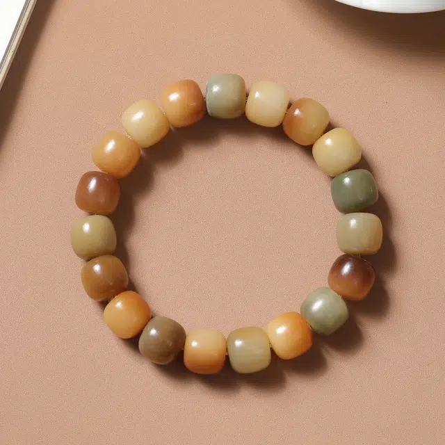 嫒柯 新中式国潮绕指柔 轻奢百搭小众高级感文玩 招财纳福 八方来财 诸事顺遂 平安喜乐 白玉菩提 手串 男女同款情侣款