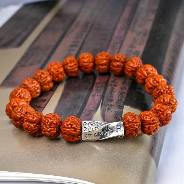 嫒柯 国潮新中式百搭轻奢高级文玩盘玩佛珠念珠福享连绵鹏程万里复古风文艺风转运#好运 金刚菩提 手串 男女同款情侣款