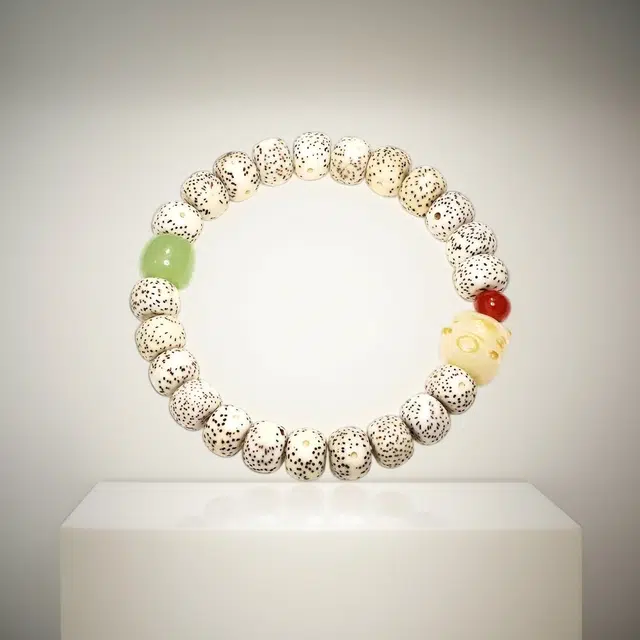 嫒柯 国潮新中式轻奢高级文玩盘玩八方来财财源广进佛珠诸事顺心招财纳福念珠复古风文艺风#好运 星月菩提 手串 男女同款情侣款