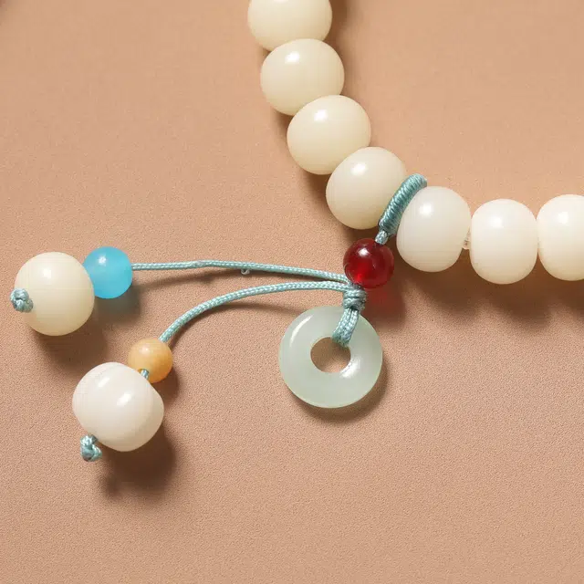 嫒柯 新中式国潮开运绕指柔轻奢百搭小众高级感文玩盘玩招财纳福转运来财诸事顺遂平安喜乐#好运 白玉菩提 手串 男女同款情侣款