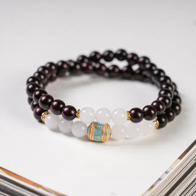 【诸事顺遂】 嫒柯 国潮新中式轻奢高级感文玩盘玩佛珠念珠招财进宝节节高升八方来财财运亨通#好运 紫檀属 手串 男女同款情侣款