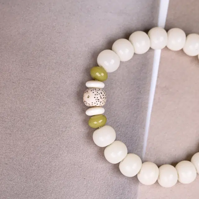 嫒柯 国潮新中式百搭轻奢高级文玩盘玩佛珠念珠万事胜意心想事成复古风文艺风好运 白玉菩提 手串 男女同款情侣款