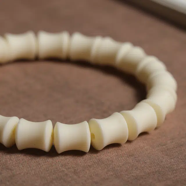 嫒柯 新中式国潮文艺复古小众轻奢高级感百搭素圈竹节盘玩文玩万事如意平安纳福诸事顺遂喜乐幸运好运 象牙果 手串 男女同款情侣款