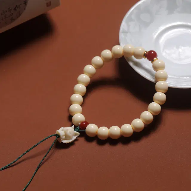 嫒柯 国潮新中式百搭轻奢高级文玩万事如意金玉满堂喜气洋洋盘玩佛珠念珠复古风文艺风#好运 象牙果 手串 男女同款情侣款
