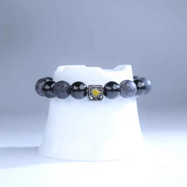 嫒柯 国潮新中式百搭轻奢简约高级设计感素雅美文玩盘玩念珠佛珠招财纳福万事顺观复古风文艺风转运#好运 黑檀 手串 男女同款情侣款