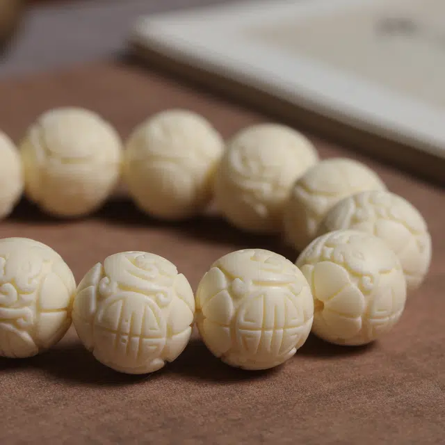 嫒柯 新中式国潮文艺复古小众轻奢高级感百搭盘玩文玩万事如意平安纳福诸事顺遂万事如意财好运 象牙果 手串 男女同款情侣款