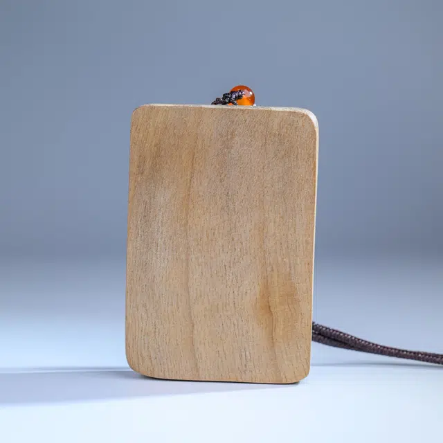 嫒柯 国潮新中式百搭轻奢简约高级设计感素雅美观复古风文艺风事业有成步步高升转运节节高#好运 楠木 木作项链 男女同款情侣款