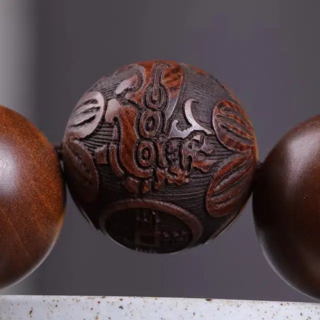 嫒柯 国潮新中式百搭轻奢高级文玩吉祥如意事事顺心盘玩佛珠念珠复古风文艺风#好运 雷击木 手串 男女同款情侣款