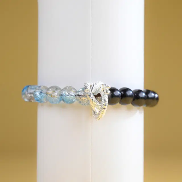 嫒柯 蛇年大吉国潮新中式百搭轻奢高级文玩盘玩鹏程万里四季平安复古风文艺风转运#好运 黑檀 手串 男女同款情侣款