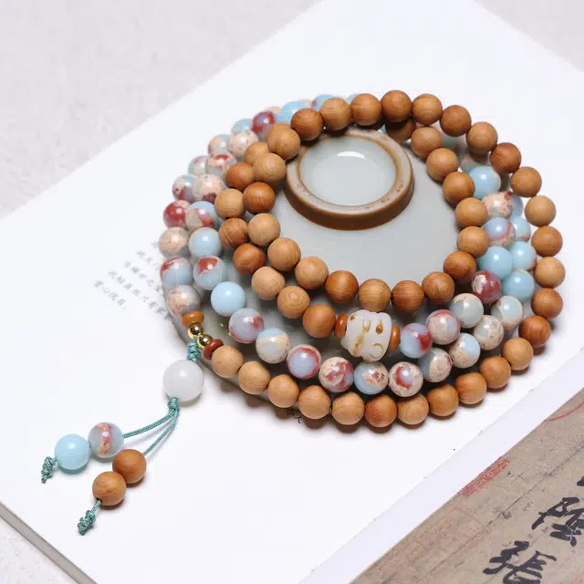 嫒柯 新中式小众高级感文玩佛珠 百搭小清新 轻奢招财转运  同心同德 红红火火#好运 崖柏 手串 男女同款情侣款