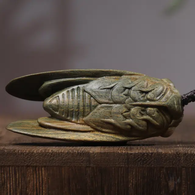 嫒柯 国潮新中式百搭轻奢高级吉祥创意诸事顺遂吉祥如意心想事成随身把玩#好运 绿檀 把件 男女同款情侣款