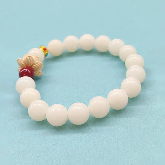 嫒柯 国潮新中式轻奢高级感文玩盘玩佛珠财源广进诸事顺心念珠复古风文艺风大吉大利招财进宝#好运 白玉菩提 手串 男女同款情侣款