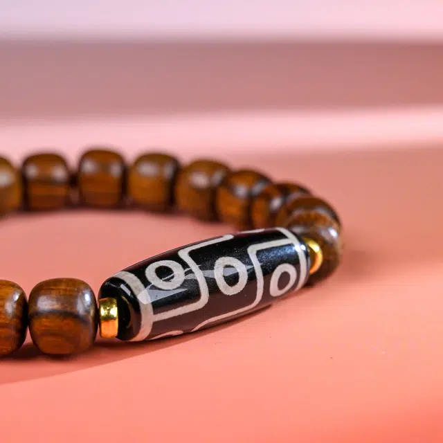 嫒柯 新中式国潮国风小众设计百搭复古文艺风文玩诸事顺遂平安喜乐万事如意盘玩#好运 花梨木 手串 男女同款情侣款