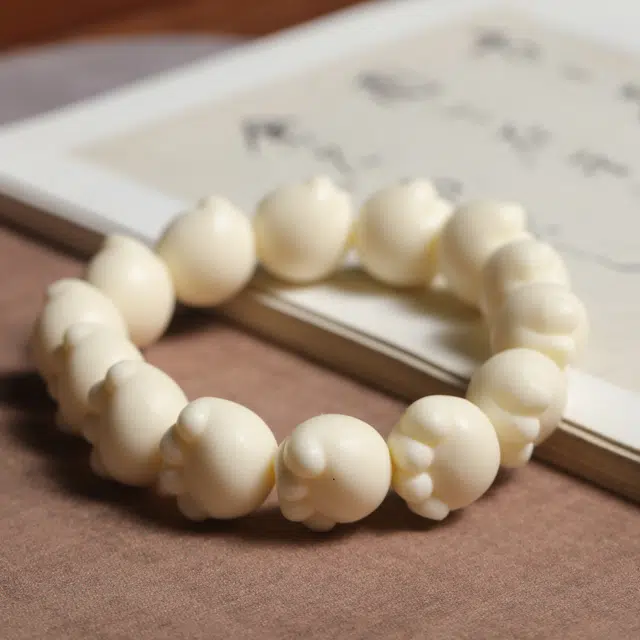 嫒柯 新中式国潮文艺复古小众轻奢高级感百搭猫爪盘玩文玩万事如意平安纳福诸事顺遂喜乐幸运好运 象牙果 手串 男女同款情侣款