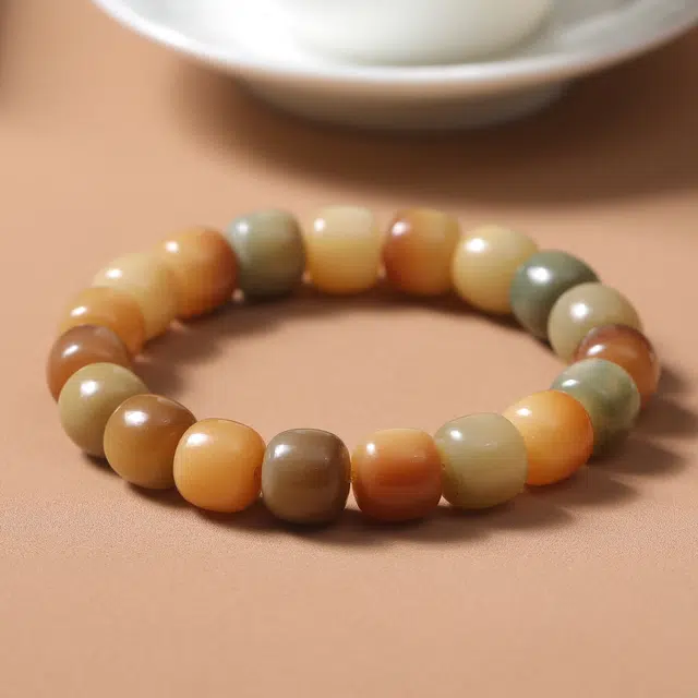 嫒柯 新中式国潮绕指柔 轻奢百搭小众高级感文玩 招财纳福 八方来财 诸事顺遂 平安喜乐 白玉菩提 手串 男女同款情侣款