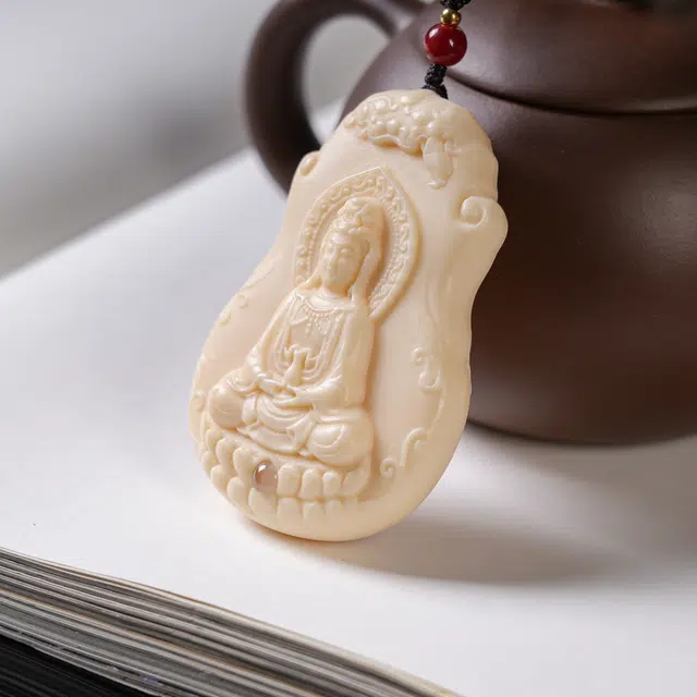 嫒柯 新中式小众高级感文玩 百搭小清新 轻奢招财转运 万事顺心 事事如意#好运 象牙果 吊坠 男女同款情侣款