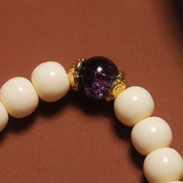 嫒柯 国潮新中式百搭轻奢高级文玩招财万事如意大吉大利念珠复古风文艺风#好运 象牙果 手串 男女同款情侣款