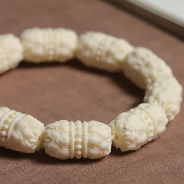 嫒柯 新中式国潮文艺复古小众轻奢高级感百搭枣日上岸盘玩文玩万事如意平安纳福诸事顺遂喜乐幸运好运 象牙果 手串 男女同款情侣款