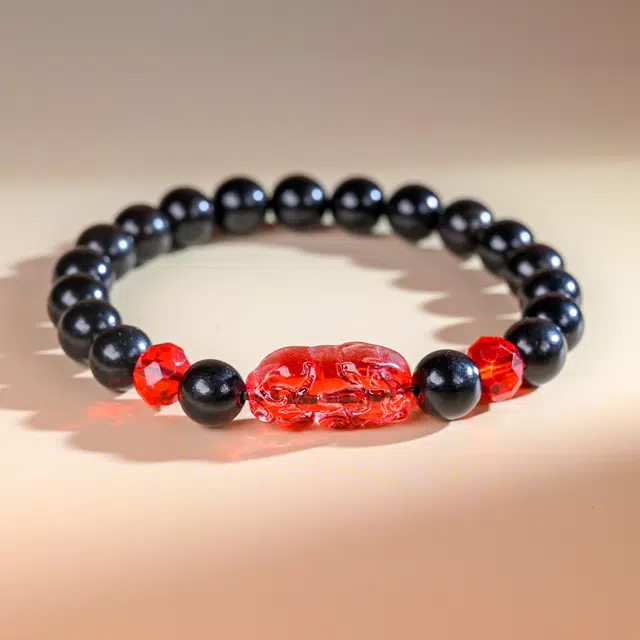 嫒柯 新中式小众高级感文玩佛珠百搭小清新轻奢招财转运珠国潮盘玩万事如意金玉满堂#好运 黑檀 手串 男女同款情侣款