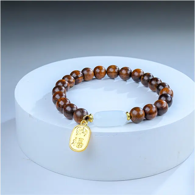 嫒柯 新中式高级感文玩佛珠百搭小清新轻奢招财转运珠国潮盘玩财源广进招财纳福#好运 花梨木 手串 男女同款情侣款