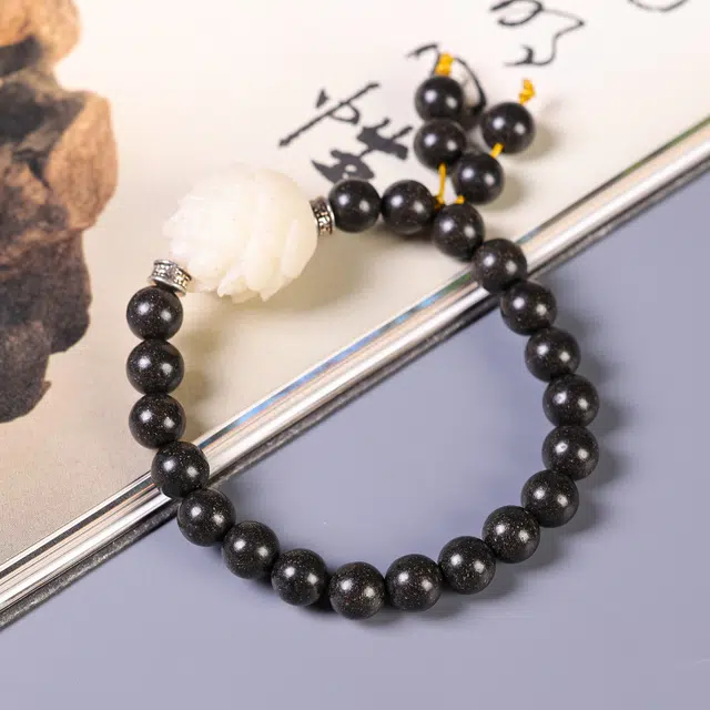 嫒柯 国潮新中式轻奢高级感文玩招财进宝盘玩佛珠平安喜乐念珠复古风文艺风财源广进 诸事顺新 合香珠 手串 男女同款情侣款