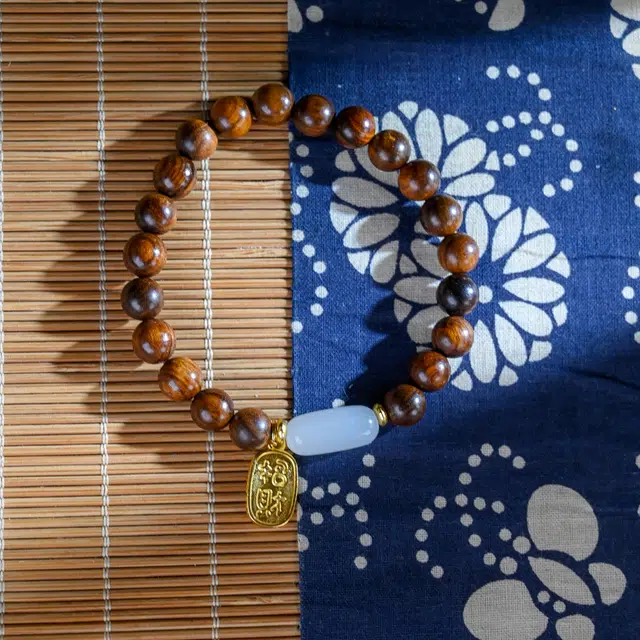 嫒柯 新中式高级感文玩佛珠百搭小清新轻奢招财转运珠国潮盘玩财源广进招财纳福#好运 花梨木 手串 男女同款情侣款