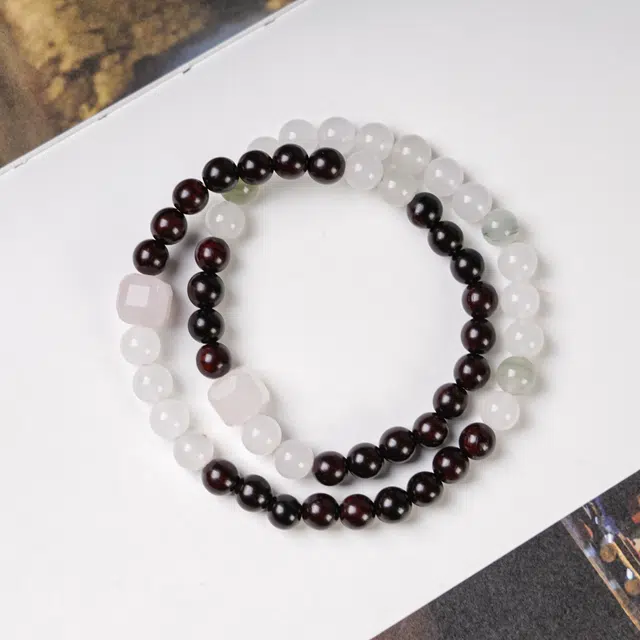 嫒柯 国潮新中式轻奢高级感文玩盘玩佛珠念珠招财进宝节节高升财源滚滚诸事顺遂#好运 紫檀属 手串 男女同款情侣款
