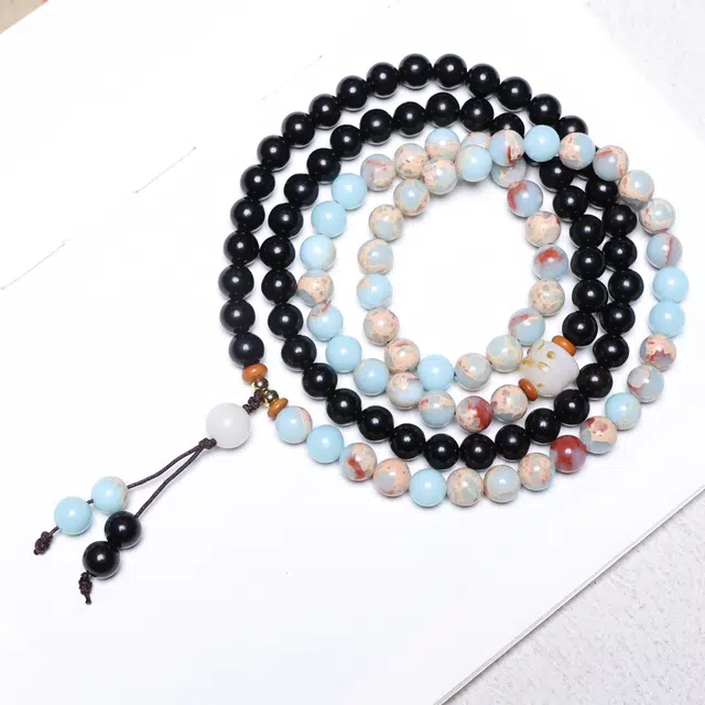 嫒柯 新中式小众高级感文玩佛珠 百搭小清新 招财转运  心想事成 美梦成真#好运 檀木 手串 男女同款情侣款