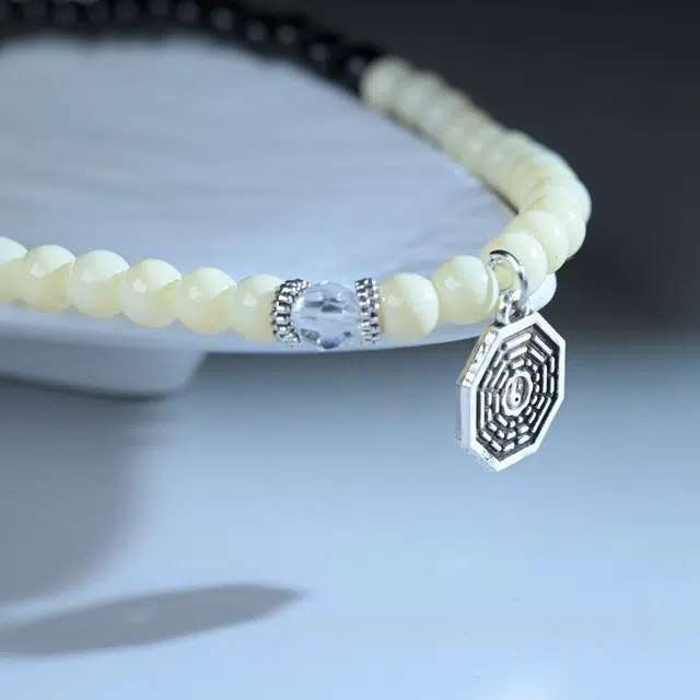 嫒柯 国潮新中式百搭轻奢简约高级设计素雅美文玩盘玩念珠佛珠观复古风文艺风招财纳福转运#好运 黑檀 手串 男女同款情侣款